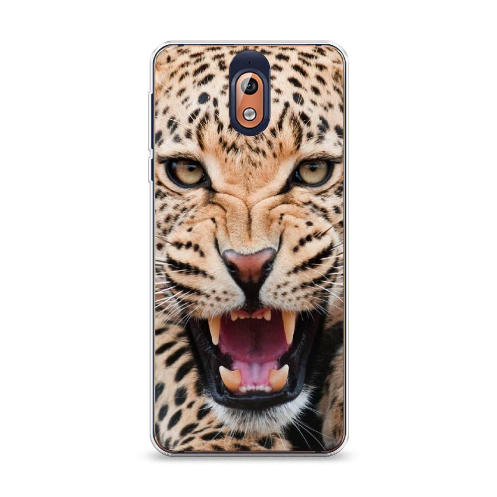 

Чехол на Nokia 3.1 "Леопард 3d", Бежевый;черный, 121650-6