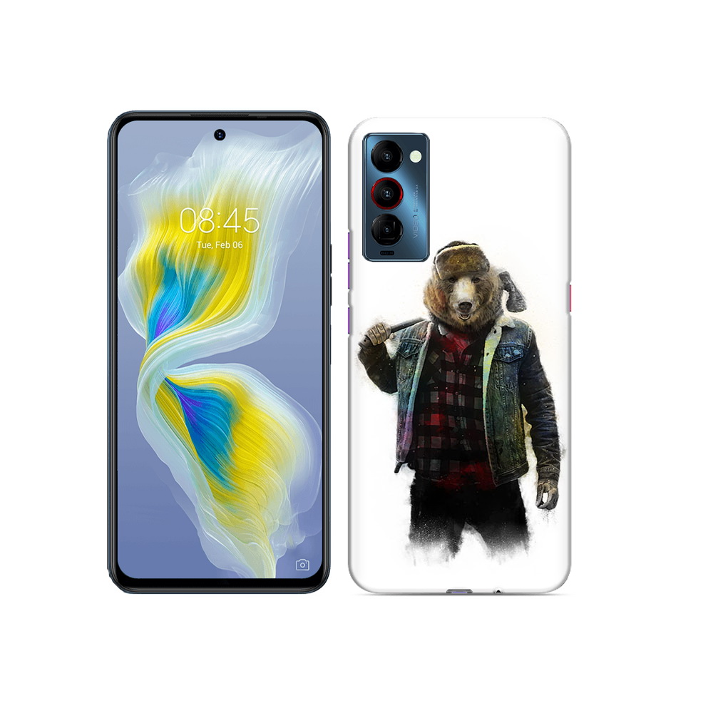 

Чехол MyPads Tocco для Tecno Camon 18 медведь с топором, Прозрачный, Tocco