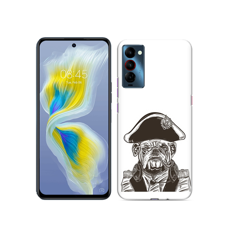 

Чехол MyPads Tocco для Tecno Camon 18 мопс генерал, Прозрачный, Tocco
