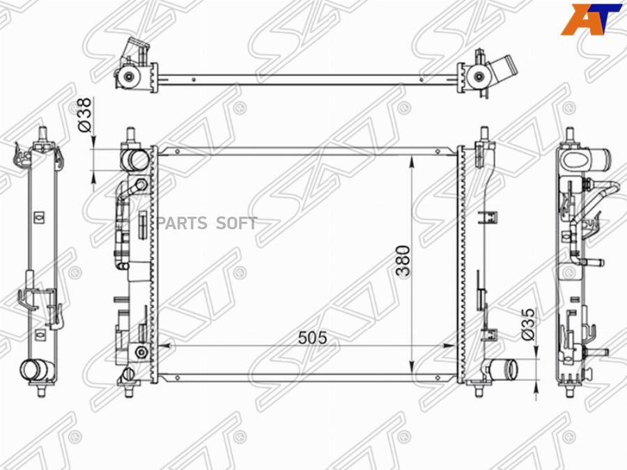 

Радиатор Hyundai Solaris / Kia Rio Iv 17- (Трубчатый) Sat арт. SG-HY0016-2-R