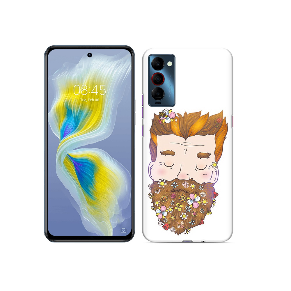 

Чехол MyPads Tocco для Tecno Camon 18 мужчина с цветами в бороде, Прозрачный, Tocco