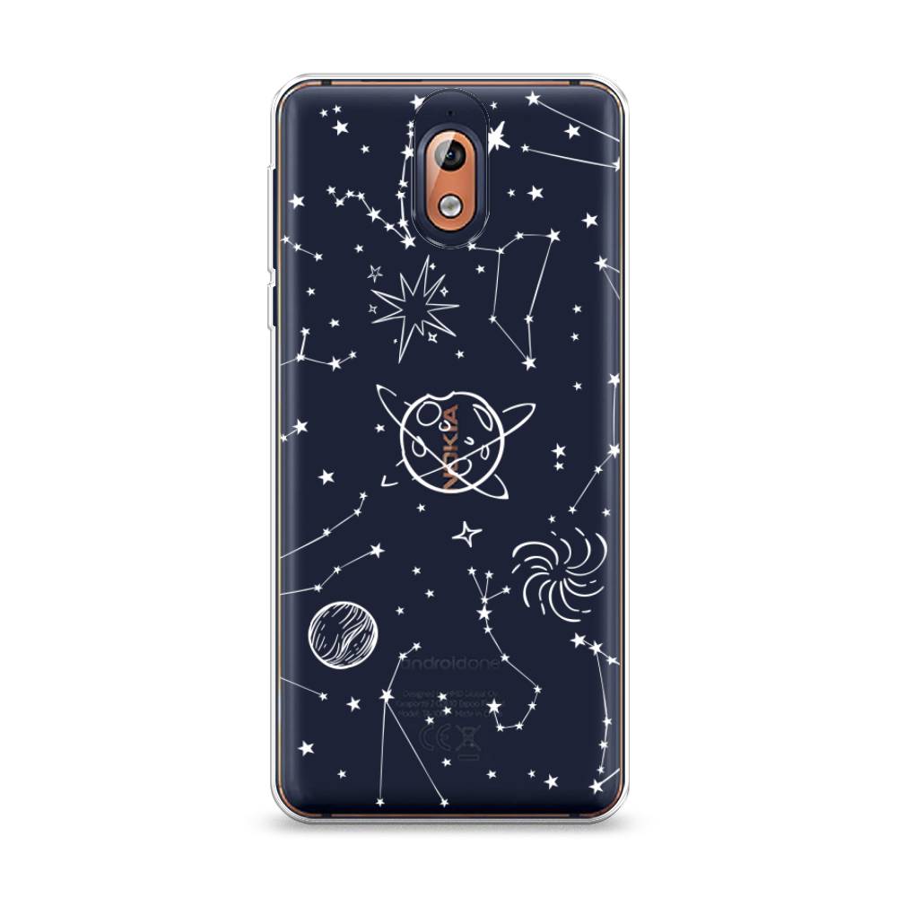 

Чехол на Nokia 3.1 "Планеты в космосе", Белый, 121650-2