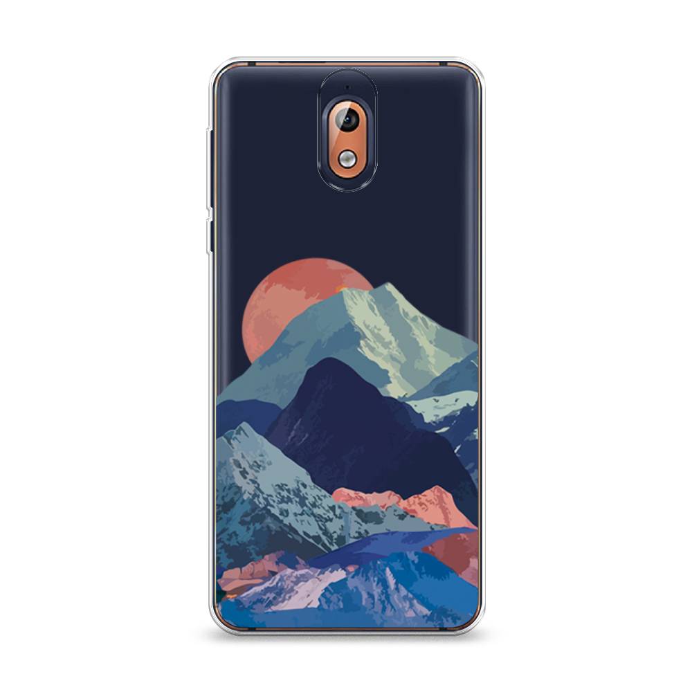 

Чехол на Nokia 3.1 "Закат в снежных горах", Красный;серый;голубой, 121650-2