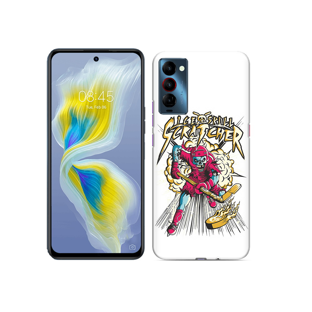 

Чехол MyPads Tocco для Tecno Camon 18 нарисованный скелет хоккеист, Прозрачный, Tocco