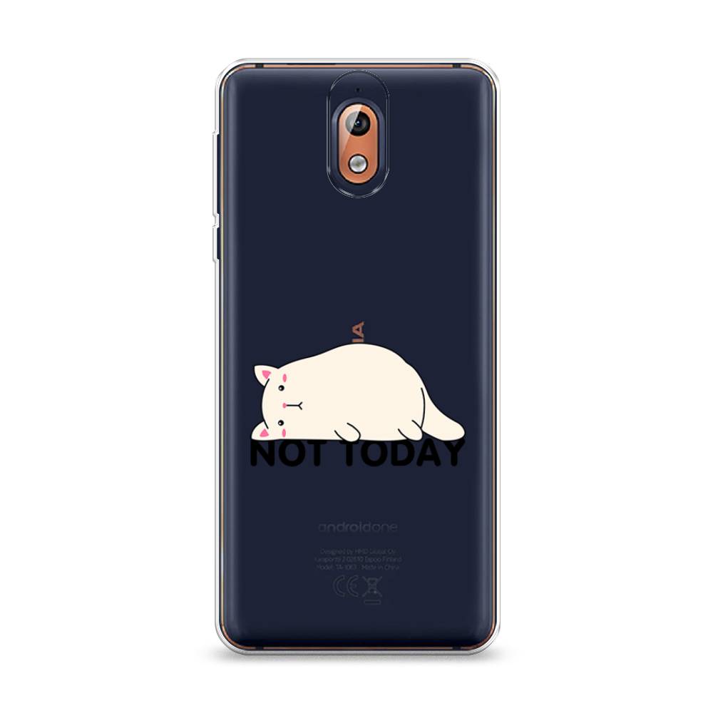 

Чехол на Nokia 3.1 "Cat not today", Белый;розовый;черный, 121650-1