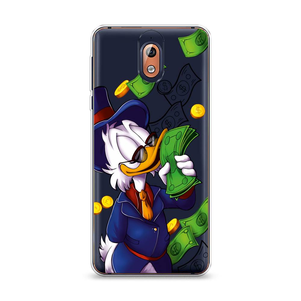 

Чехол на Nokia 3.1 "Scrooge McDuck with Money", Синий;зеленый;белый, 121650-6