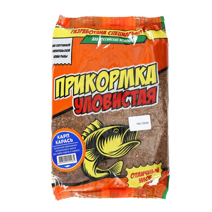 

Прикормка "УЛОВИСТАЯ", карп карась, чеснок, 800г, Коричневый