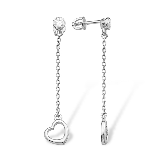 

Серьги подвески из серебра EFREMOV 1210017858, фианит, 1210017858