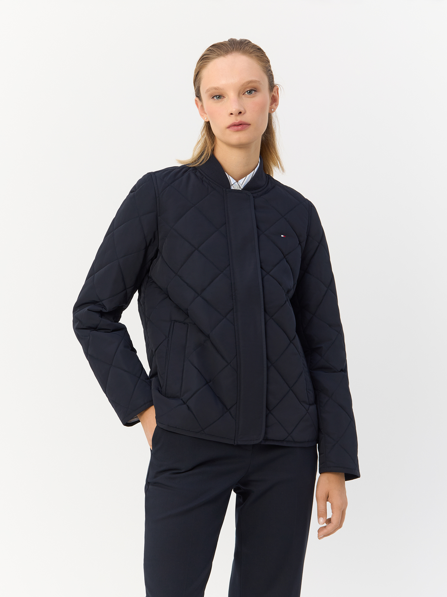 Куртка женская Tommy Hilfiger Quilted Bomber Jacket WW0WW42376 синяя M