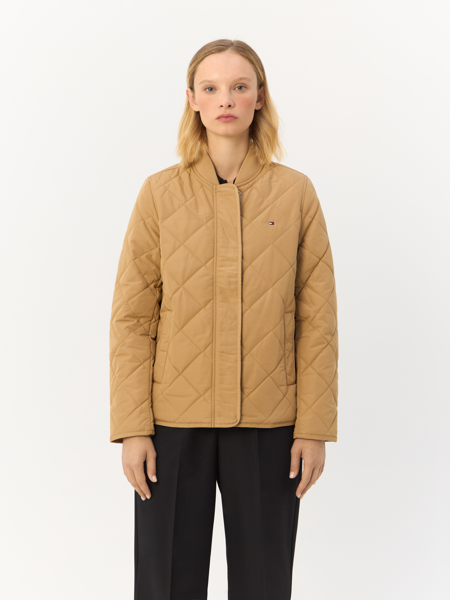 Куртка женская Tommy Hilfiger Quilted Bomber Jacket WW0WW42376 бежевая L