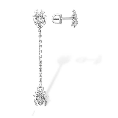 

Серьги подвески из серебра EFREMOV 1210018116, фианит, 1210018116