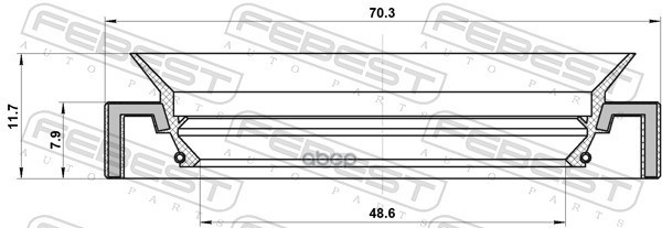 

Сальник Коробки Скоростей 48.6X70.3X7.9X11.7 FEBEST 95hay50700812r