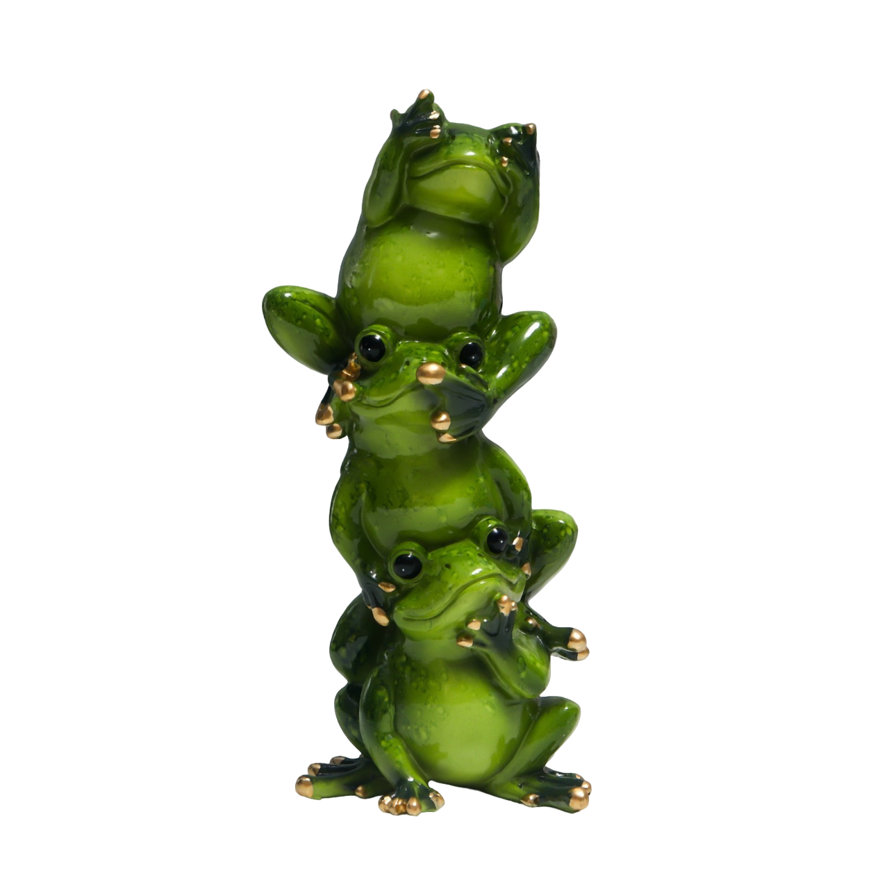 

Сувенир полистоун лак Лягухи пирамида - не вижу, не слышу, не скажу 18х6х8 см, Зеленый