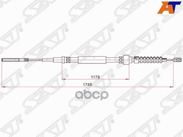 Трос Ручного Тормоза Volkswagen Passat IiiIv 91-96 Sat арт ST-52-0021 850₽