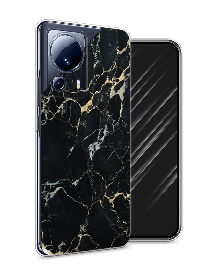 

Чехол Awog на Xiaomi 13 Lite "Черный мрамор уголок", Черный;золотистый, 318150-3