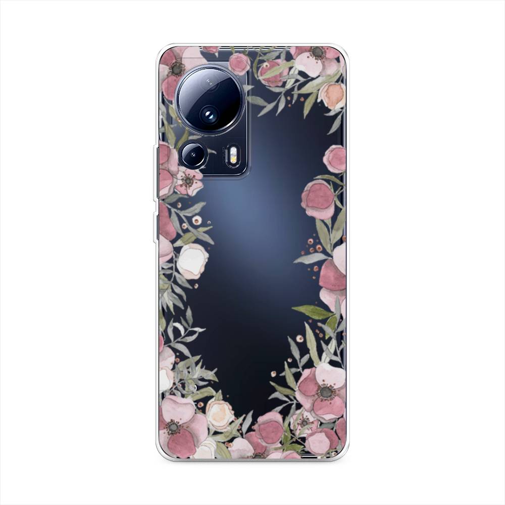 

Чехол Awog на Xiaomi 13 Lite "Розовая цветочная рамка", Розовый;зеленый, 318150-8