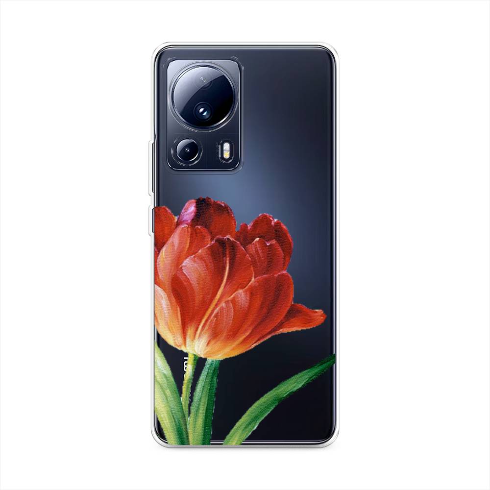 

Чехол Awog на Xiaomi 13 Lite "Красный тюльпан", Оранжевый;зеленый, 318150-8