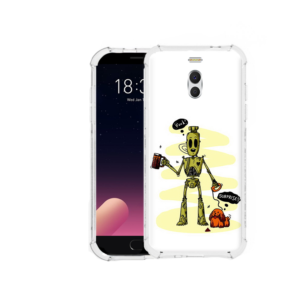 

Чехол MyPads Tocco для Meizu M6 Note прикольный робот, Прозрачный, Tocco