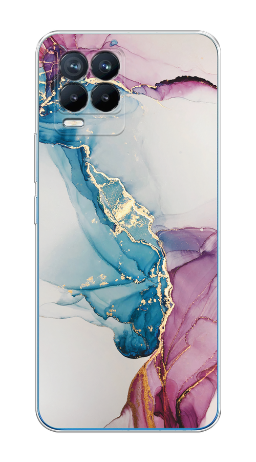 

Чехол на Realme 8/8 Pro "Розовые разводы рисунок", Синий;розовый;золотистый, 255450-3