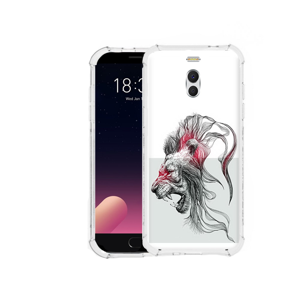 

Чехол MyPads Tocco для Meizu M6 Note разъяренный лев, Прозрачный, Tocco
