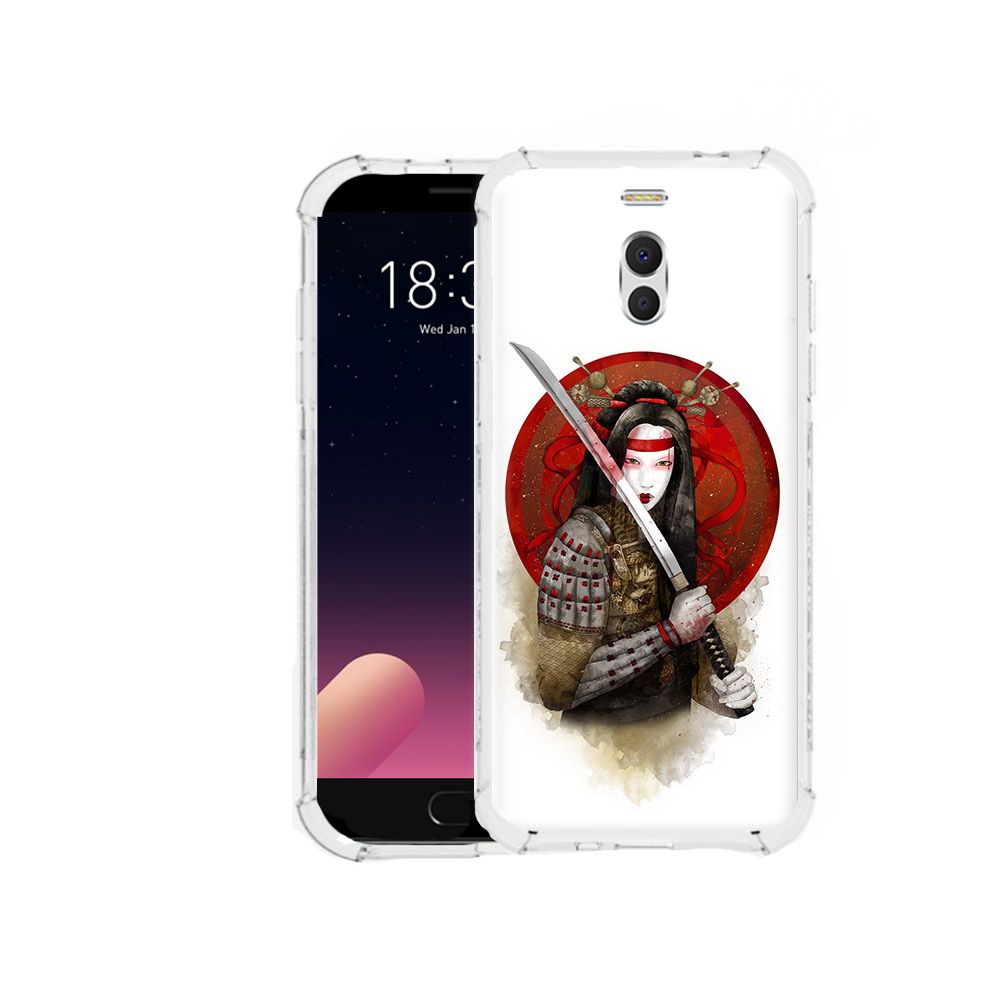

Чехол MyPads Tocco для Meizu M6 Note рисованная девушка с катаной, Прозрачный, Tocco