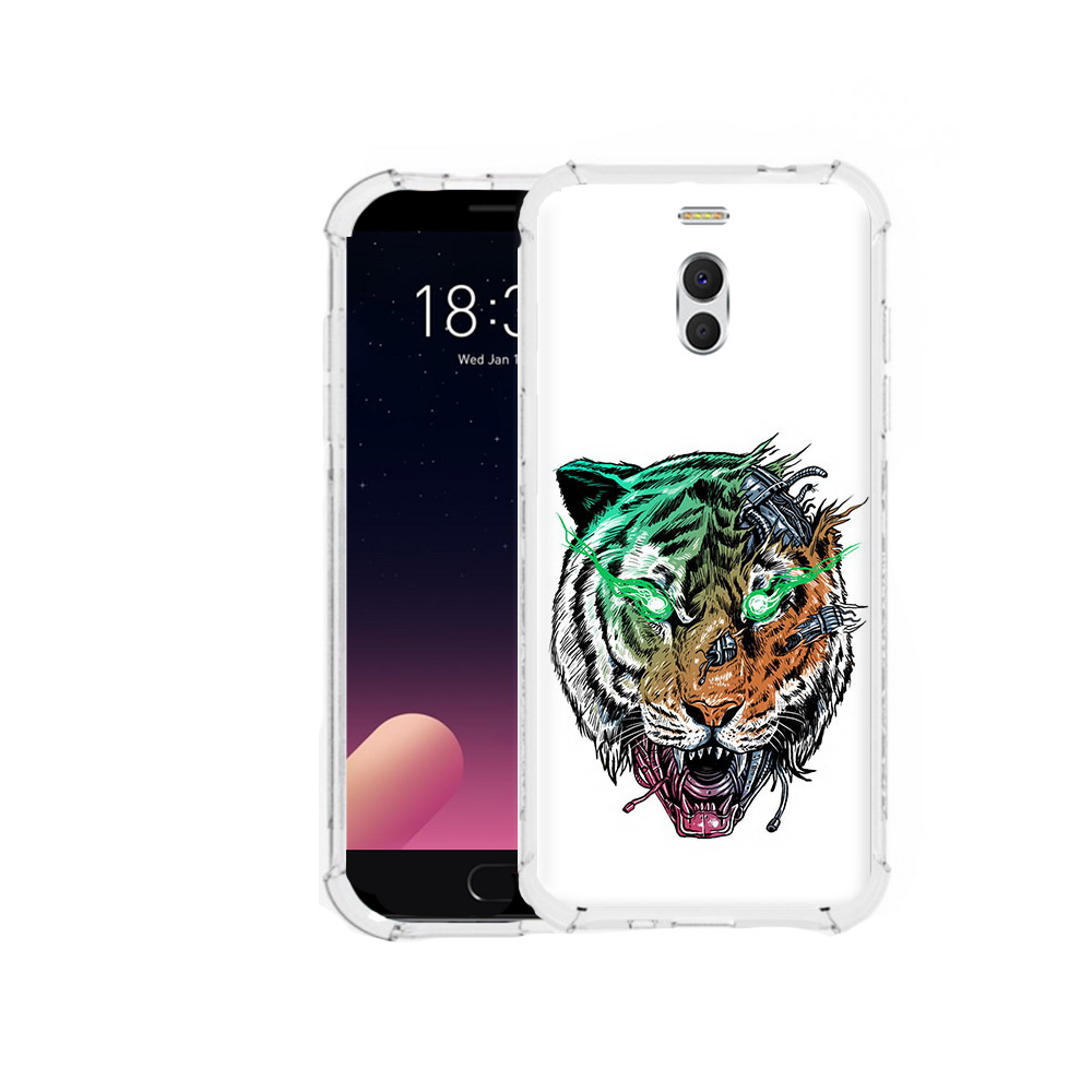 

Чехол MyPads Tocco для Meizu M6 Note робо-тигр, Прозрачный, Tocco