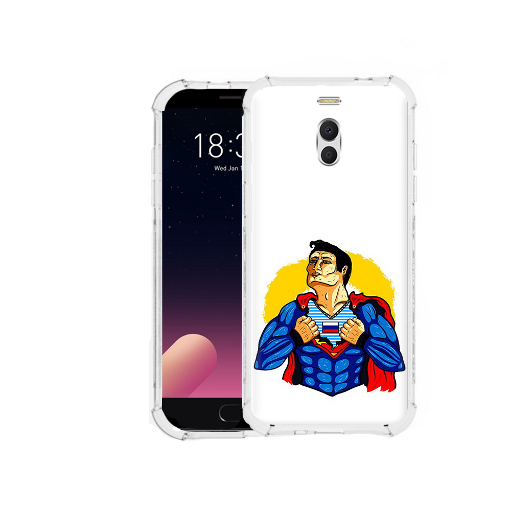

Чехол MyPads Tocco для Meizu M6 Note русский супермен, Прозрачный, Tocco
