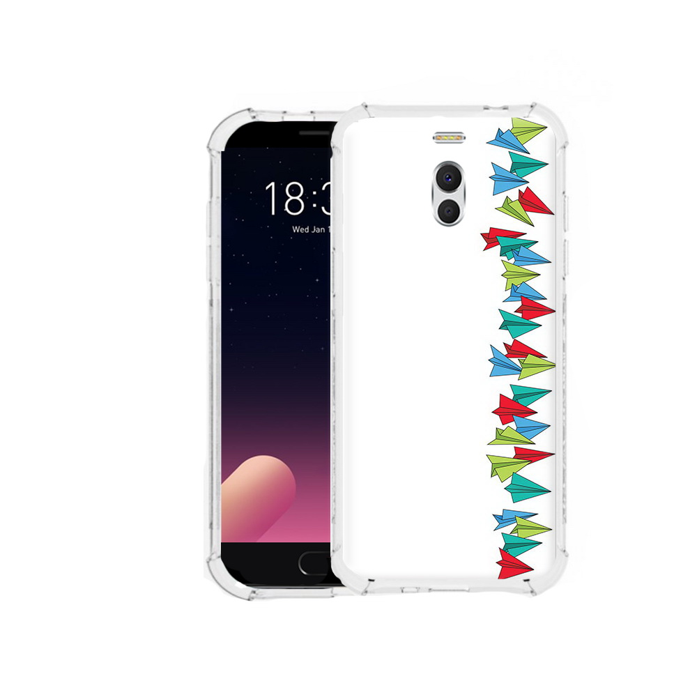 

Чехол MyPads Tocco для Meizu M6 Note самолетики из листочков, Прозрачный, Tocco