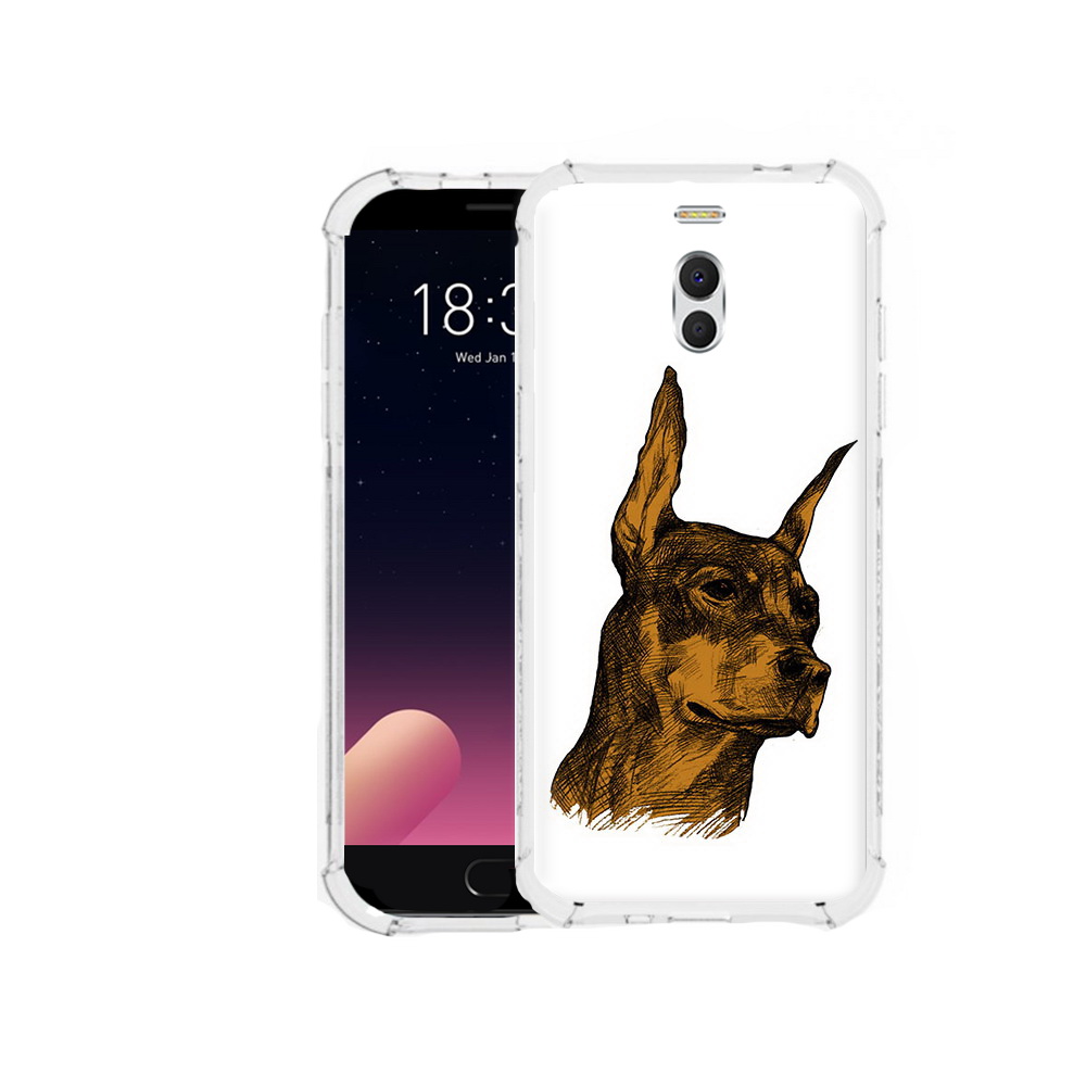 

Чехол MyPads Tocco для Meizu M6 Note скетч доберман, Прозрачный, Tocco