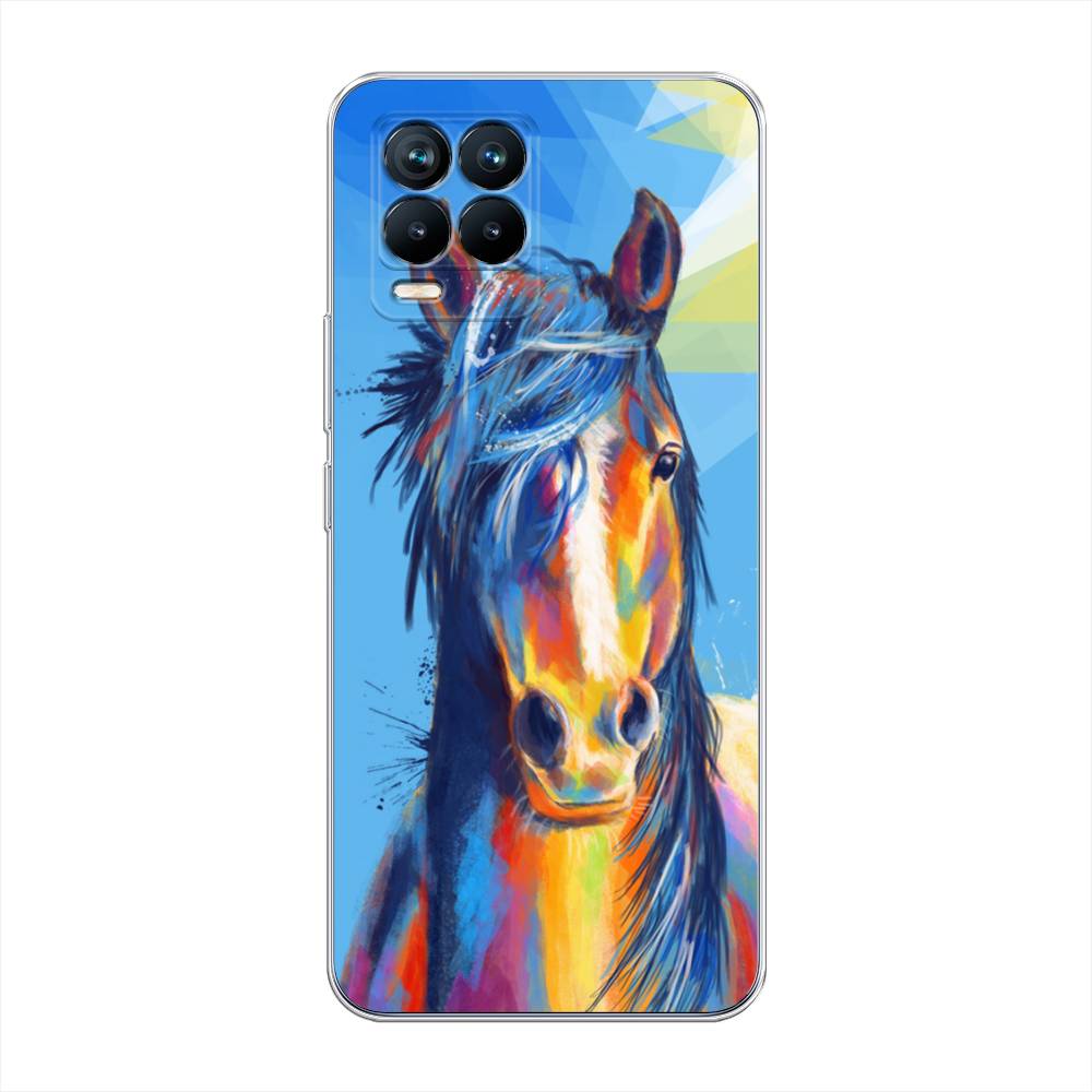 

Чехол для Realme 8/8 Pro "Лошадь арт 3", Голубой;желтый;синий, 255450-1