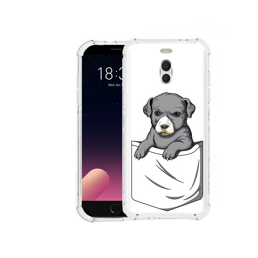 

Чехол MyPads Tocco для Meizu M6 Note собачка в кармане, Прозрачный, Tocco