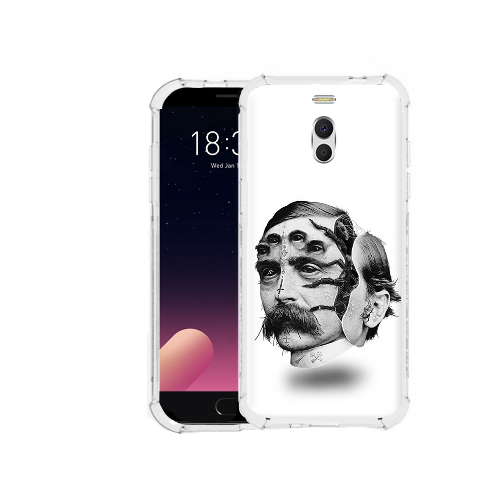 

Чехол MyPads Tocco для Meizu M6 Note страшное лицо мужчины, Прозрачный, Tocco