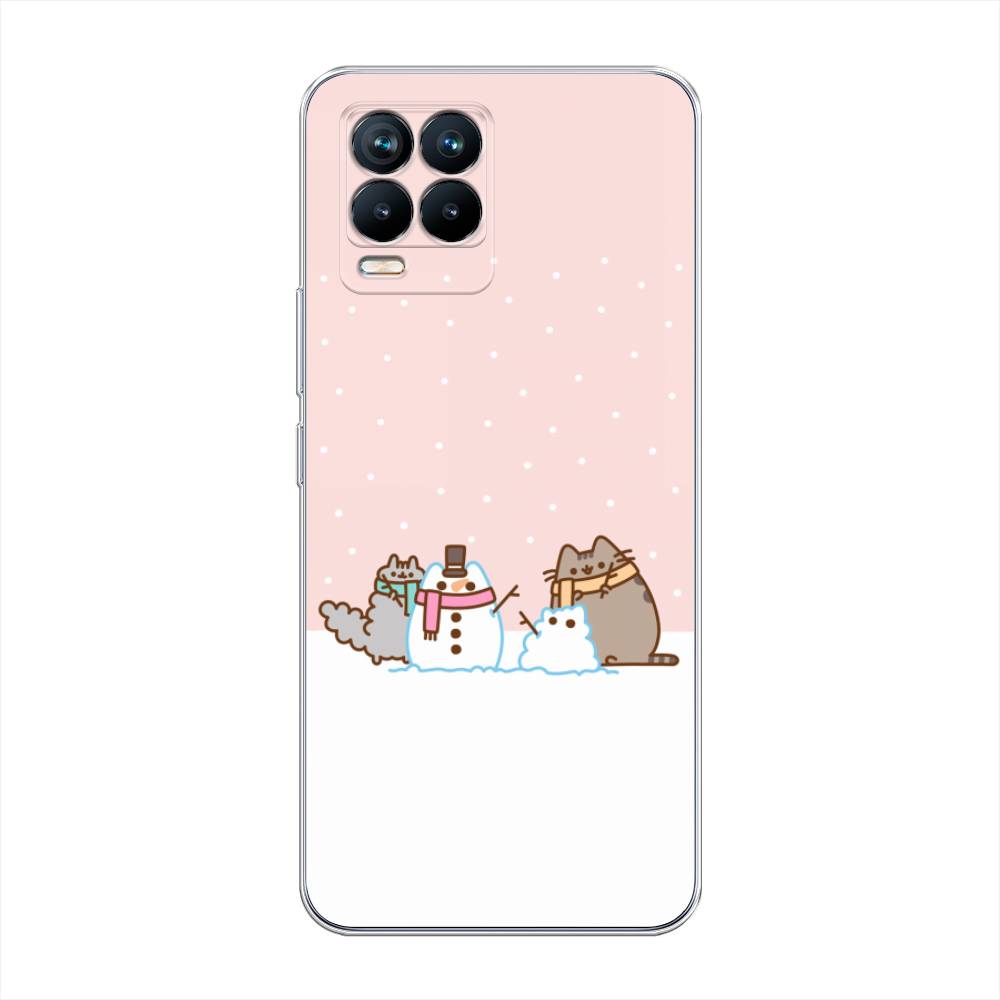 

Чехол для Realme 8/8 Pro "Котики в снегу", Розовый;белый;серый, 255450-5