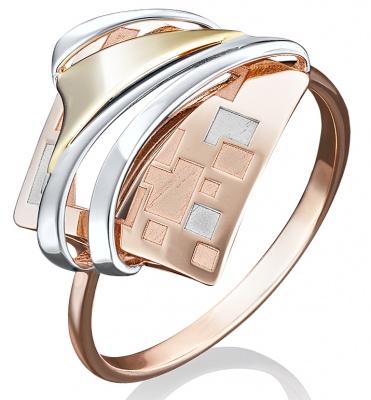 

Кольцо из комбинированного золота р. 16 PLATINA jewelry 01-5061-00-000-1113-48, 01-5061-00-000-1113-48