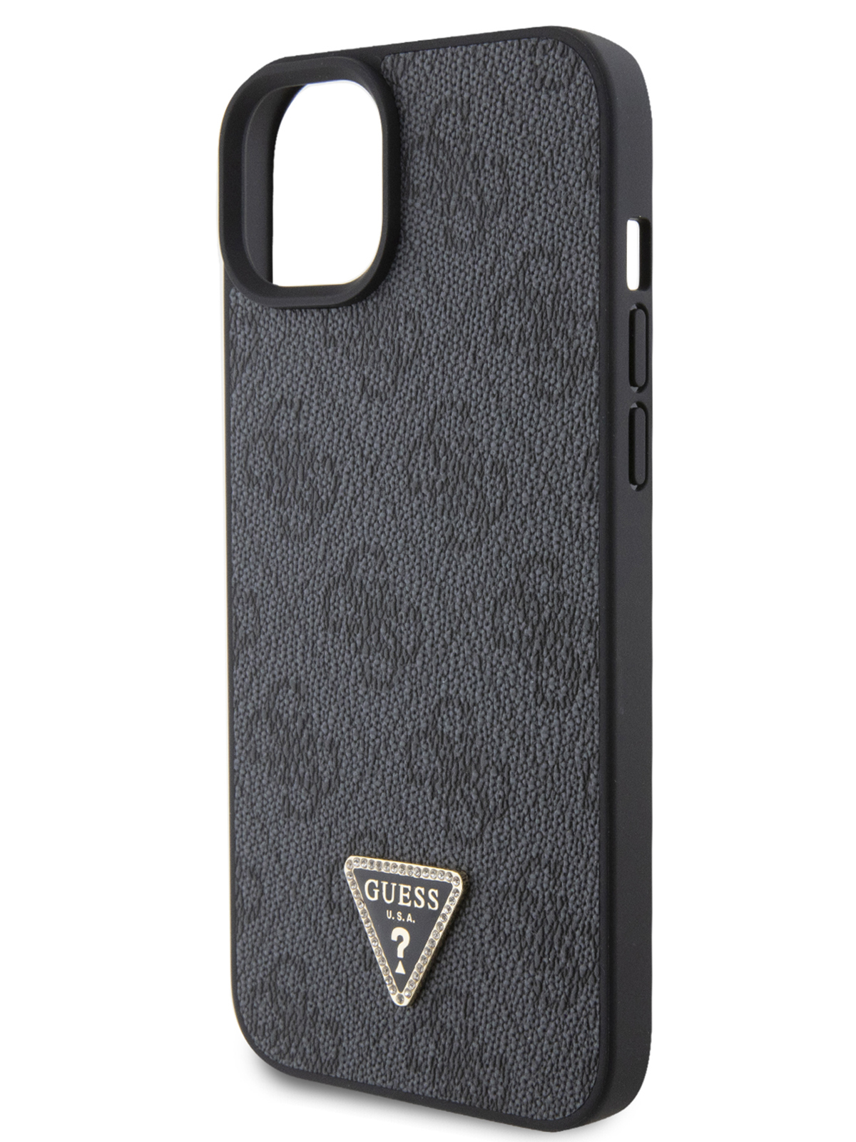 

Чехол Guess для iPhone 15 из экокожи 4G Triangle Diamond, черный