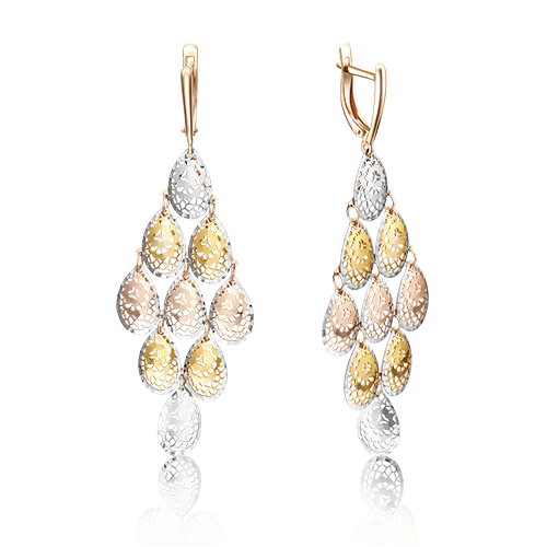 

Серьги из комбинированного золота PLATINA jewelry 02-3629-00-000-1140-48, 02-3629-00-000-1140-48