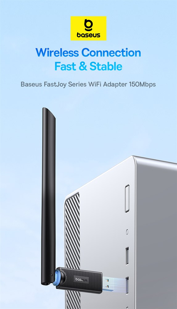 

Wi-Fi адаптер Baseus FastJoy Series 150MBPS HIGH SPEED BS-OH171 Black, Черный, BS-OH171