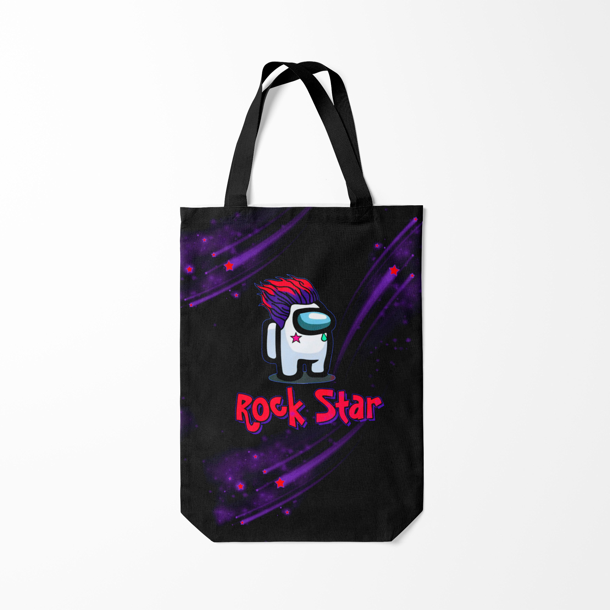 

Сумка шoппер унисекс Burnettie Among Us Rock Star, черный; фиолетовый, Among Us Rock Star
