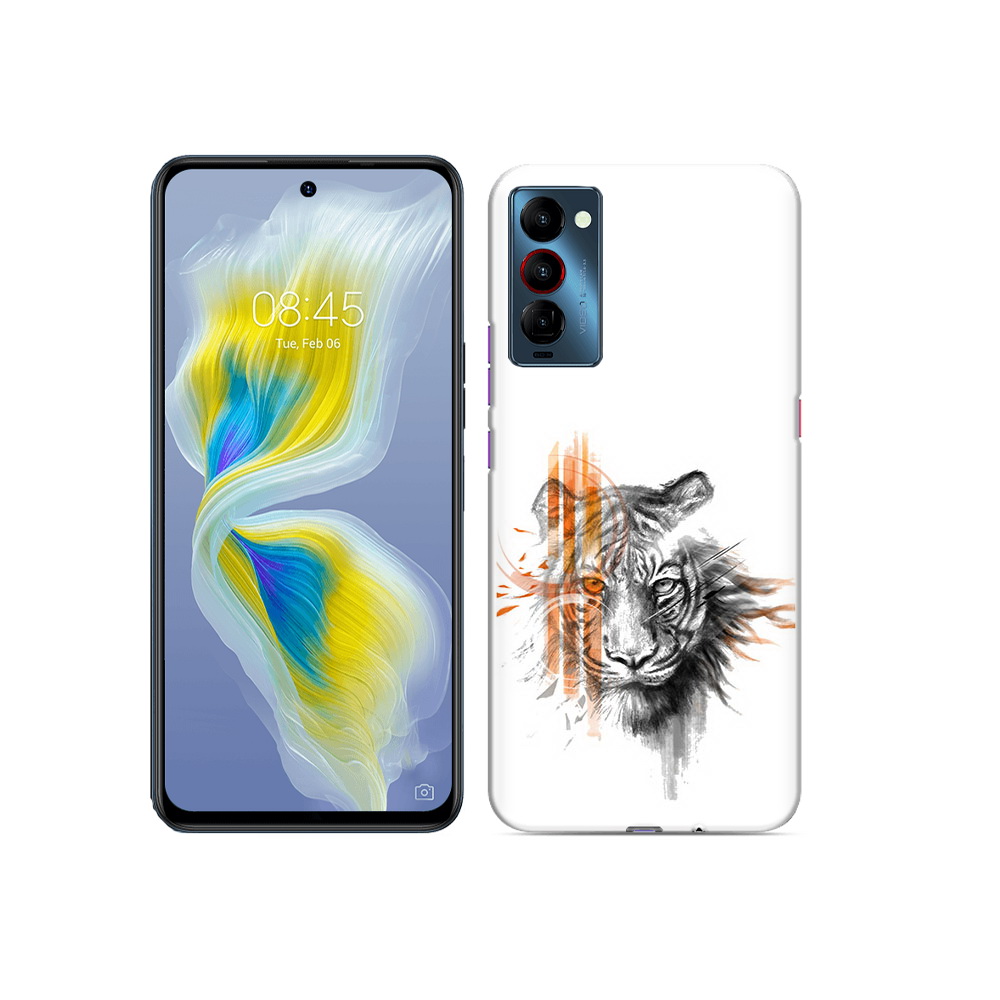 

Чехол MyPads Tocco для Tecno Camon 18 огненный тигр, Прозрачный, Tocco