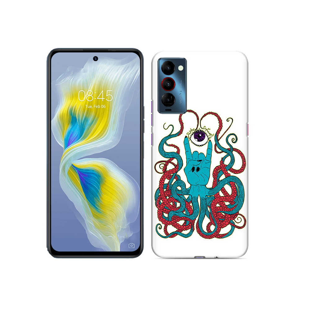 

Чехол MyPads Tocco для Tecno Camon 18 осьминог-рука абстракция, Прозрачный, Tocco