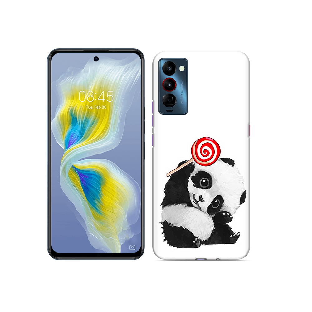 

Чехол MyPads Tocco для Tecno Camon 18 панда с леденцом, Прозрачный, Tocco