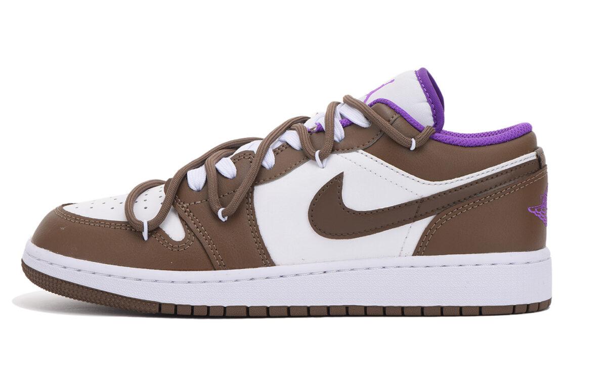 

Кеды унисекс Jordan Air Jordan 1 Low GS коричневые 36.5 EU, Коричневый, Air Jordan 1 Low GS