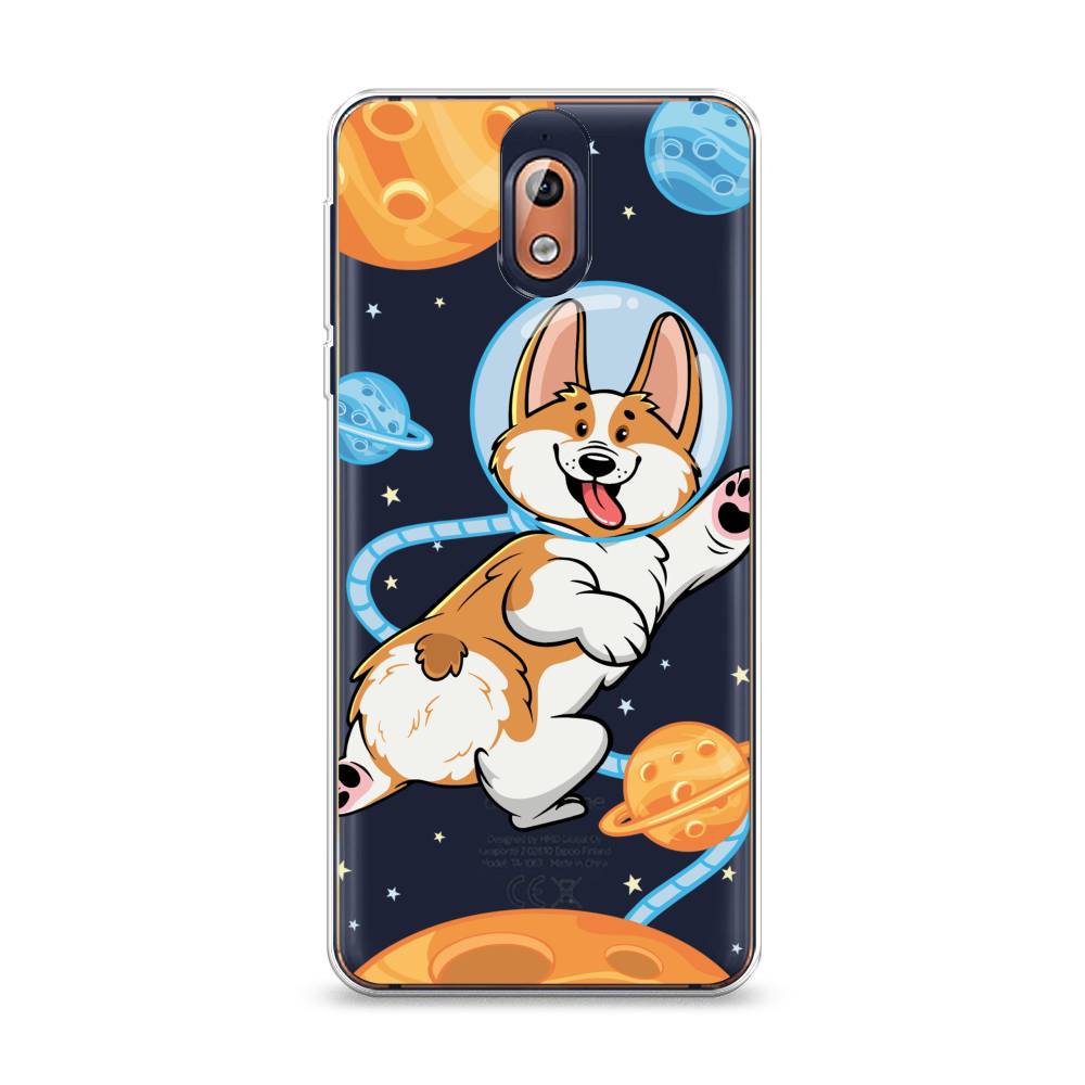 

Чехол на Nokia 3.1 "Корги-космонавт", Голубой;бежевый;белый, 121650-1