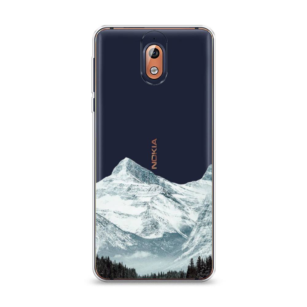 

Чехол на Nokia 3.1 "Горы арт 1", Белый;зеленый, 121650-2