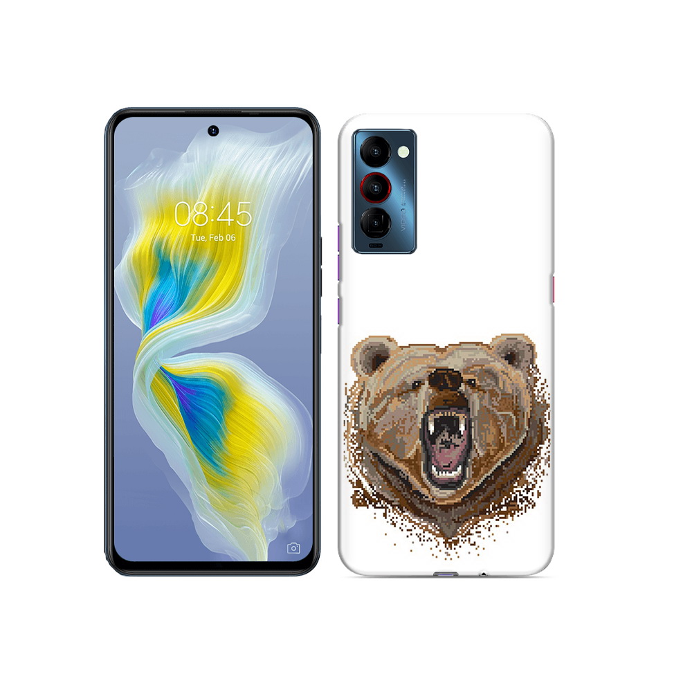 

Чехол MyPads Tocco для Tecno Camon 18 пиксельный медведь, Прозрачный, Tocco