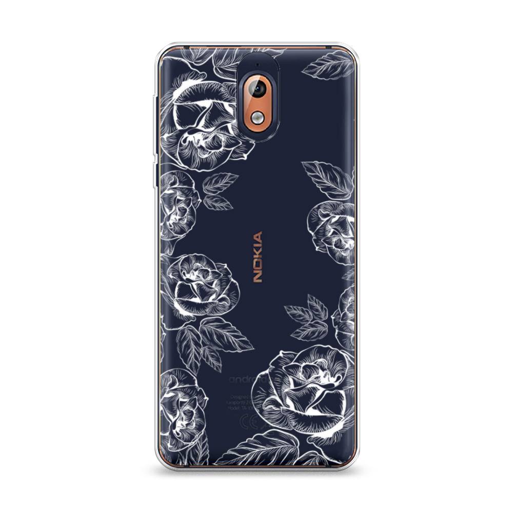 

Чехол на Nokia 3.1 "Розы графика", Черный;серый, 121650-2