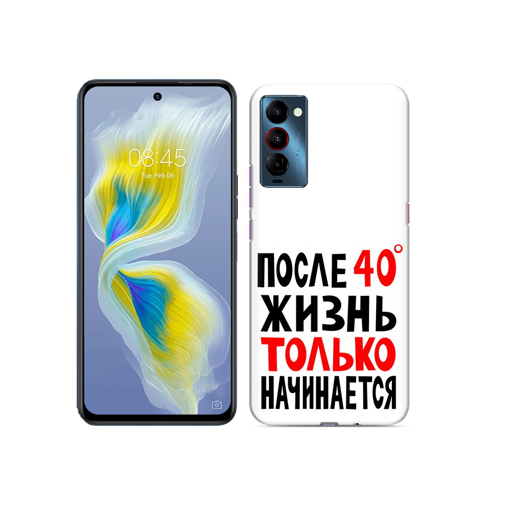 

Чехол MyPads Tocco для Tecno Camon 18 после 40 жизнь начинается, Прозрачный, Tocco