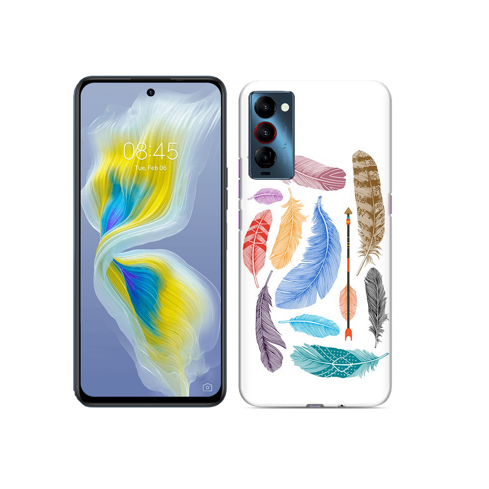 

Чехол MyPads Tocco для Tecno Camon 18 разноцветные перья, Прозрачный, Tocco