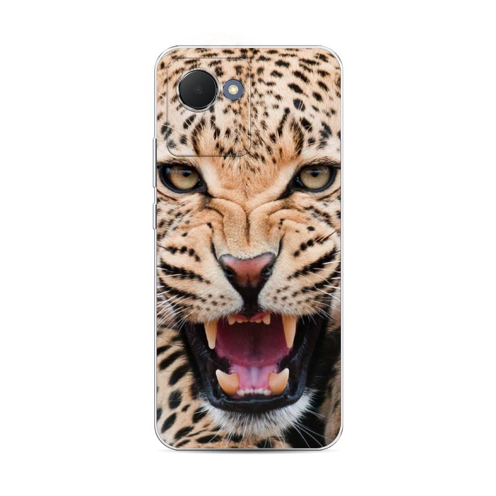 

Чехол на Realme Narzo 50i Prime "Леопард 3d", Бежевый;черный, 2510650-6