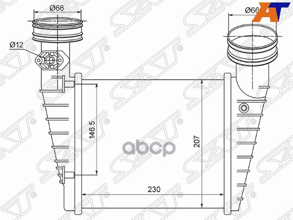 

Радиатор Интеркулера Vw Passat B5 97-05/Skoda Superb 02-08 1.8t Sat арт. ST-3B0145805H